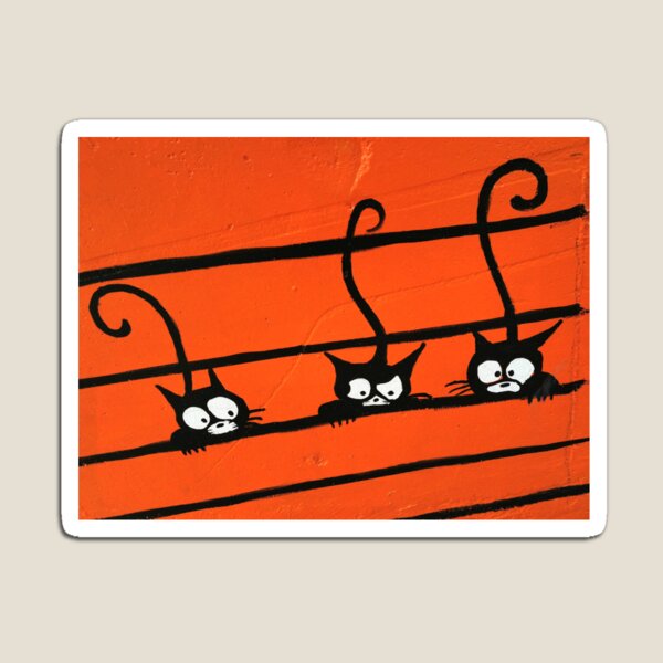 THREE BLACK CATS - between the ORANGE LINES Magnet