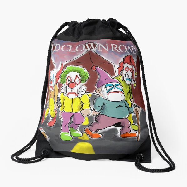 Old Clown Road Drawstring Bag