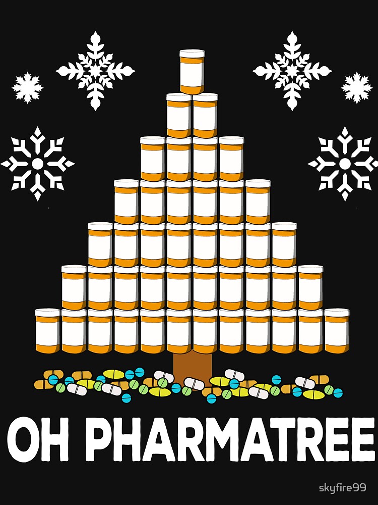 Disover Pharmacy Christmas Tree Medication Pharmacist  T-Shirt