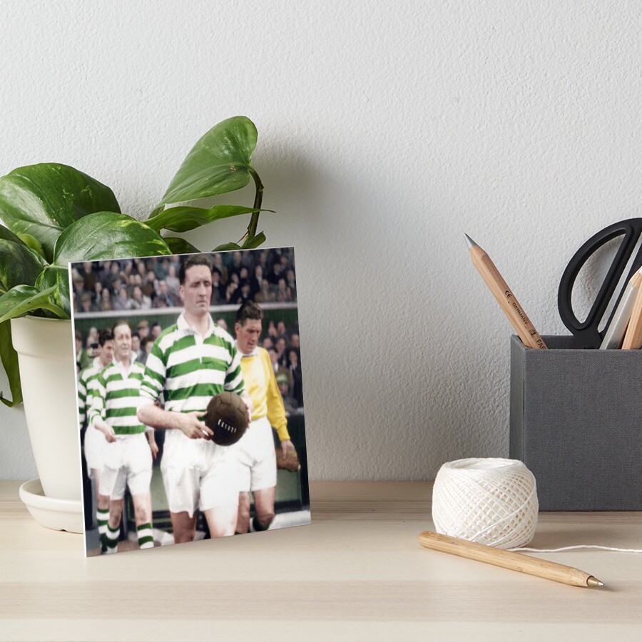 'Big' Jock Stein Celtic FC Glossy A4 Framed Premium Colour Pastel Print 