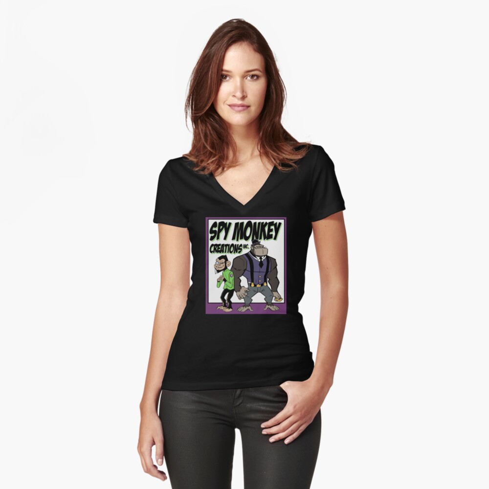 Item preview, Fitted V-Neck T-Shirt designed and sold by spymonkey.