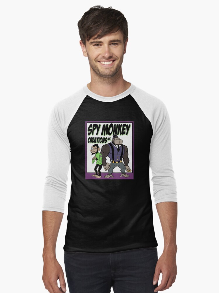 Thumbnail 1 of 3, Baseball ¾ Sleeve T-Shirt, Spy Monkey Creations Inc Logo! designed and sold by spymonkey.