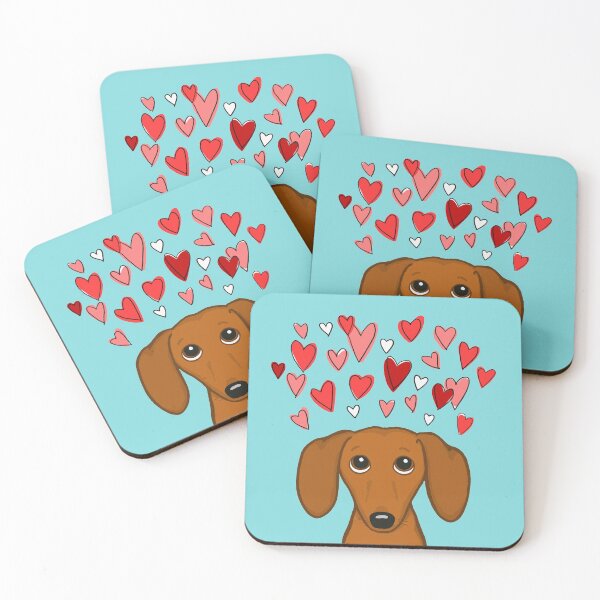 Item preview, Cute Dachshund with Hearts designed and sold by Jenn Inashvili.