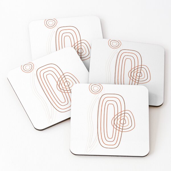 Item preview, Terracotta Abstract 57 - Modern, Contemporary Art - Abstract Organic Shapes - Contour Lines - Brown designed and sold by Studio Grafiikka.