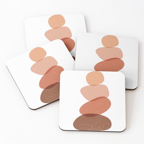 Item preview, Terracotta Abstract 60 - Modern, Contemporary Art - Abstract Organic Shapes - Zen Pebbles - Brown designed and sold by Studio Grafiikka.