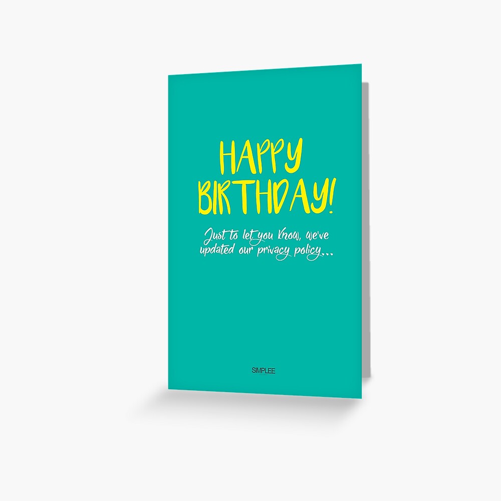 Simplee Cards: Privacy Policy Greeting Card