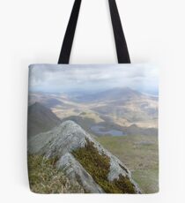 Close Up Rock, Far Away Mountain Tote Bag