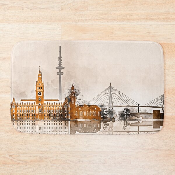 Item preview, Hamburg Germany Warm Skyline designed and sold by DimDom.