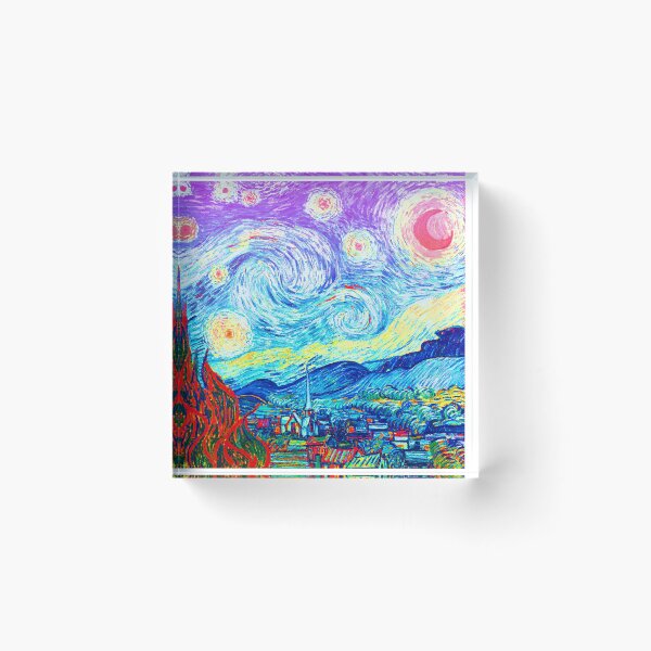 Item preview, Psychedelic Colorful Starry Night Abstract Van Gogh designed and sold by CoitoCG.