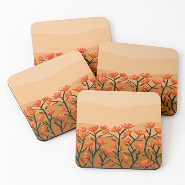 Item preview, Orange Flowers in an orange sky background designed and sold by Susaans-Art.