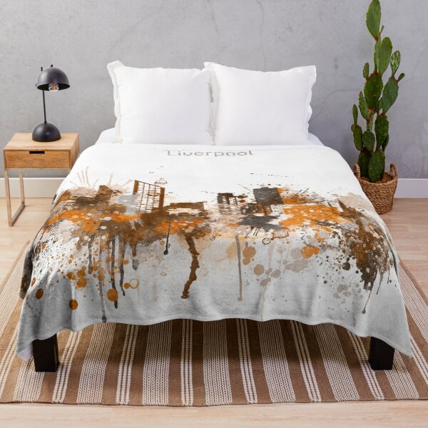 Item preview, Liverpool United Kingdom City Warm Skyline designed and sold by DimDom.