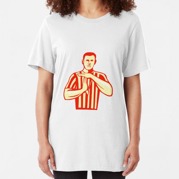 Basketball Referee Technical Foul Retro Slim Fit T-Shirt
