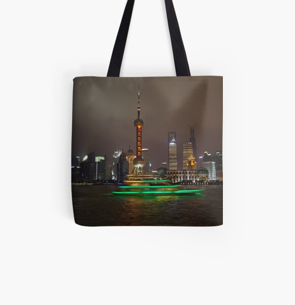 Green Boat All Over Print Tote Bag