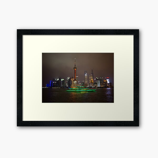Green Boat Framed Art Print