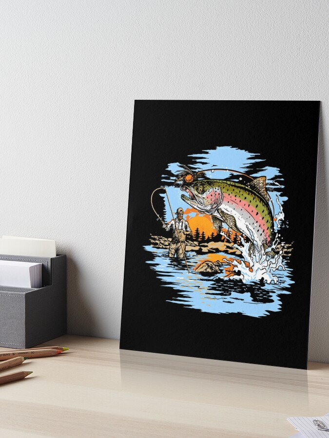 Rainbow Trout Fly Fishing print Art Board Print for Sale by