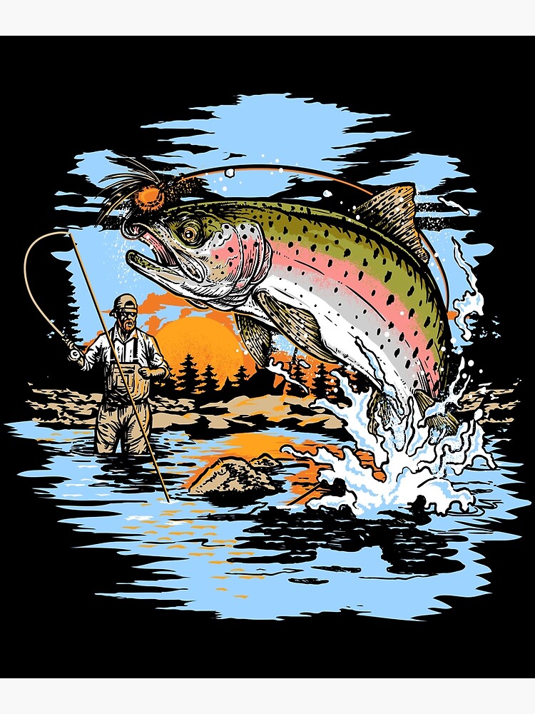 Rainbow Trout Fly Fishing print | Greeting Card