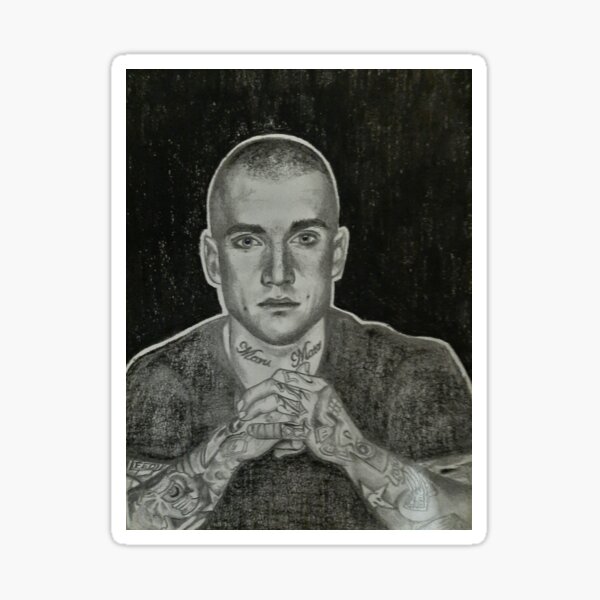 Item preview, Portrait of Dustin Martin, charcoal and graphite, black and white designed and sold by michaela1992.
