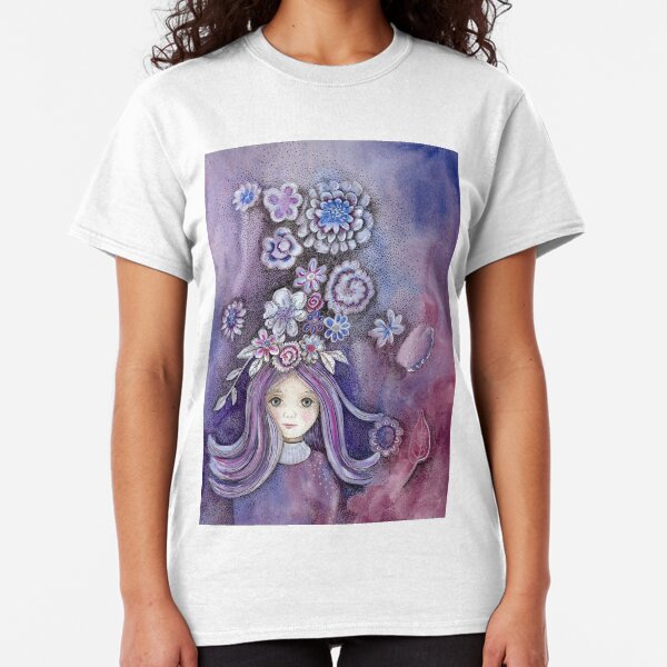 purple flower girl Classic T-Shirt