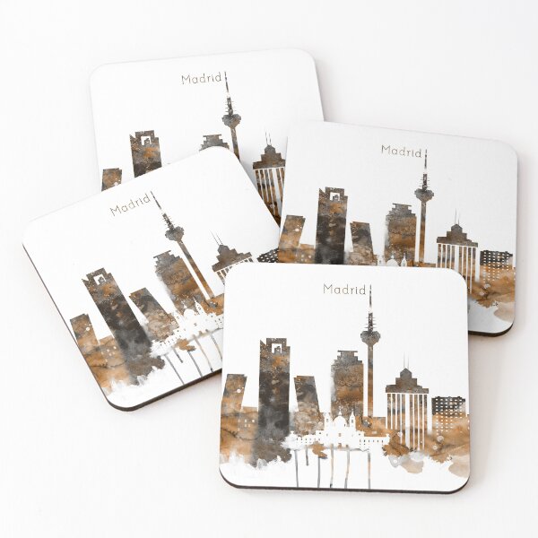 Item preview, Madrid Spain City Warm Skyline designed and sold by DimDom.