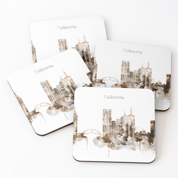 Item preview, Melbourne Australia City Warm Skyline designed and sold by DimDom.