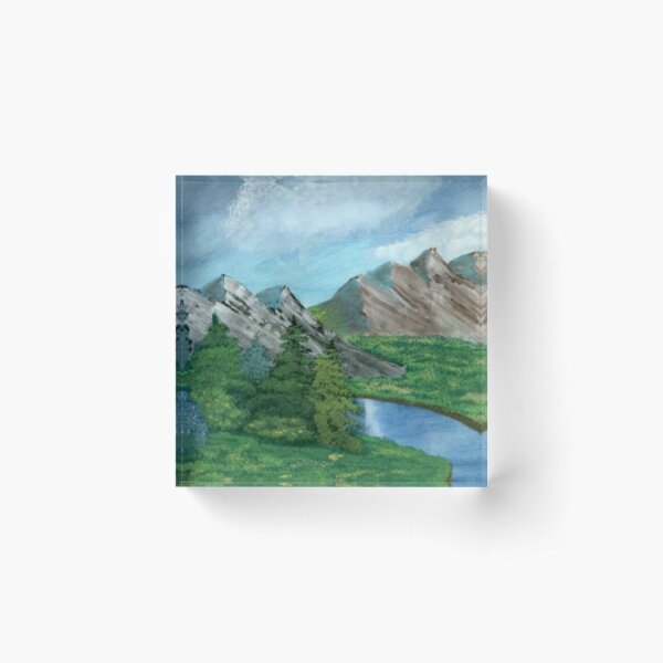 Mountain Scape Acrylic Block