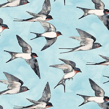 Artwork thumbnail, Blue Sky Swallow Flight by micklyn