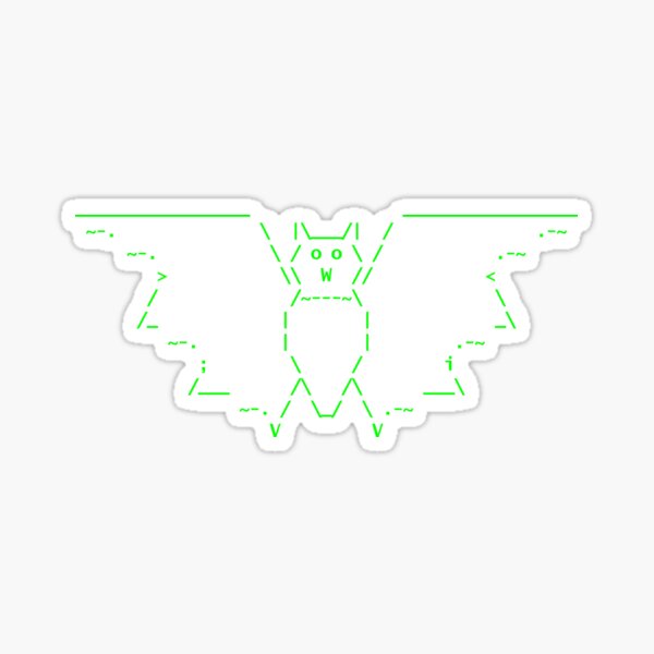 "Ascii Bat" Sticker by Grathicks Redbubble