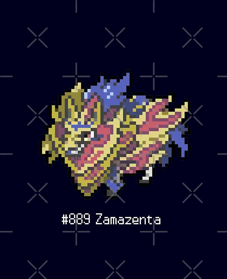 Zacian Pokemon Pixel Art Pattern In 2021 Pixel Art Pokemon Pixel Art Images 