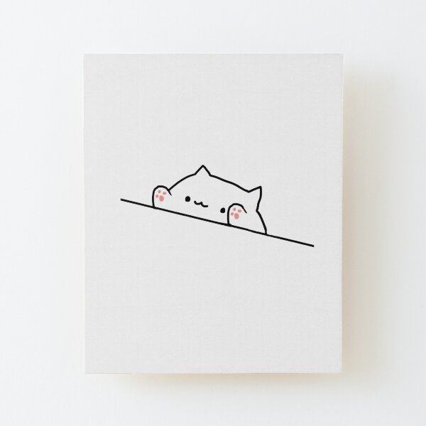 Bongo Cat Wood Mounted Print