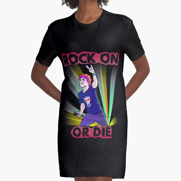 Rock On Or Die Graphic T-Shirt Dress