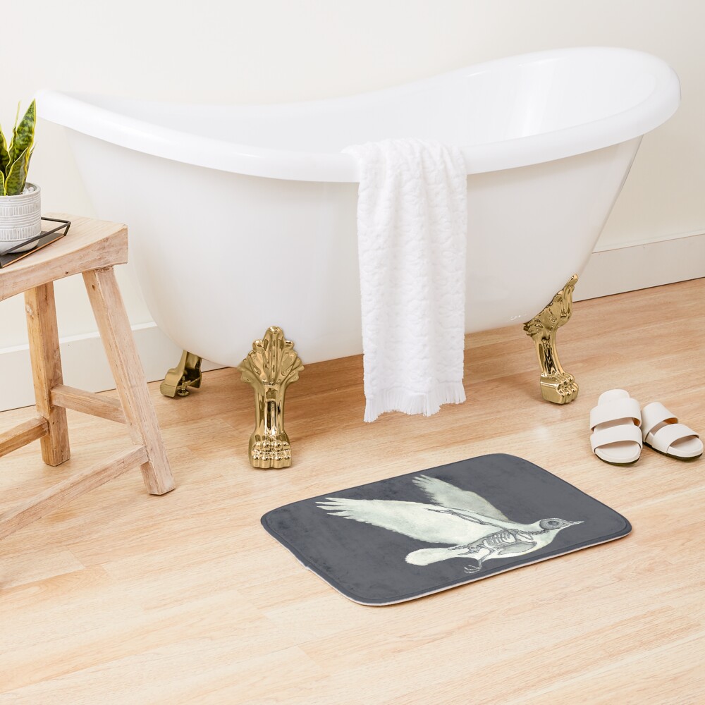 Bird Skeleton: Animal Dove Anatomy Bath Mat