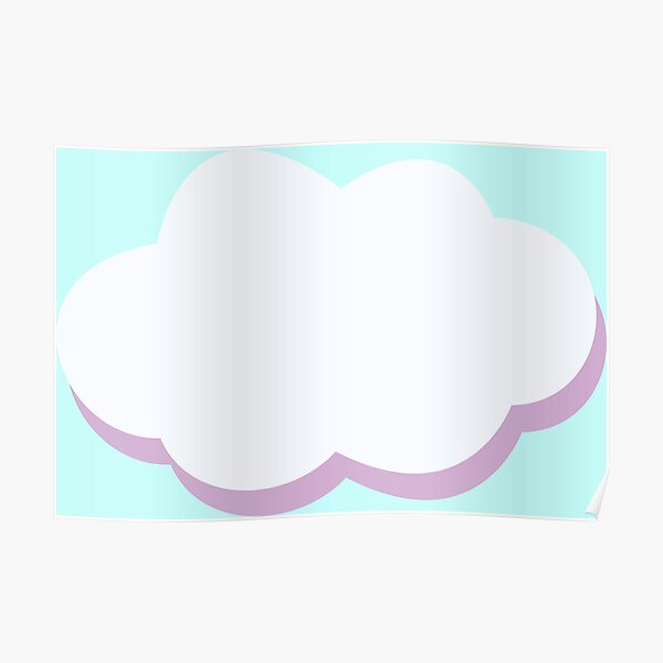 Simple Cute Cloud Poster For Sale By Minceq Redbubble