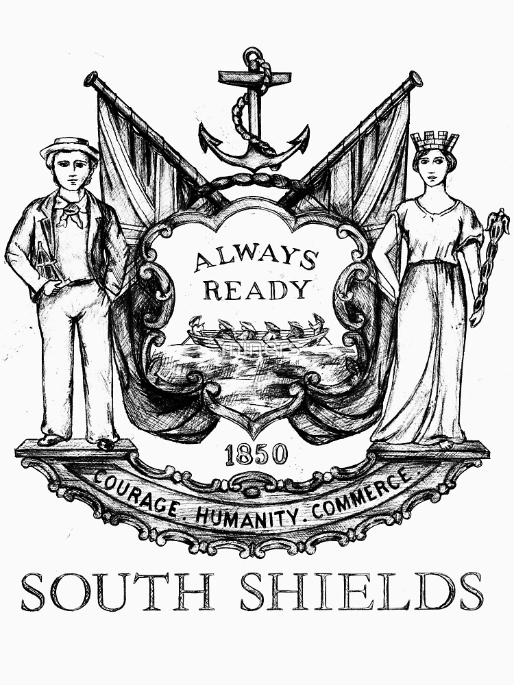 Thumbnail 7 of 7, Essential T-Shirt, South Shields Coat of Arms II designed and sold by miners.
