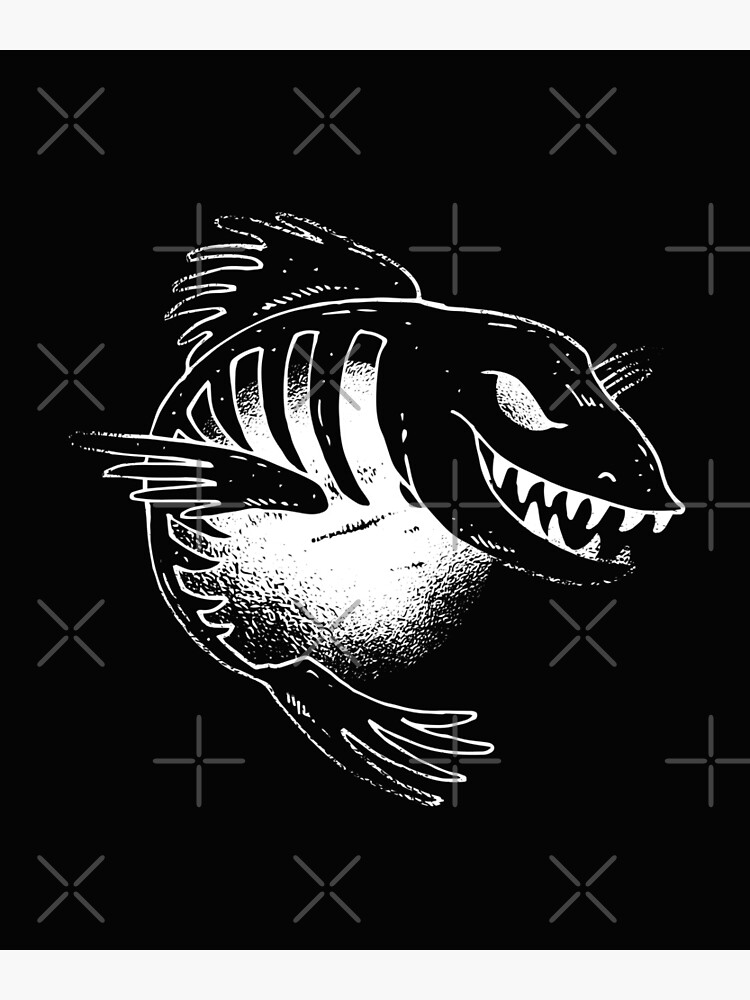 Deep-sea fish, fish skeleton Art Print by DerSenat