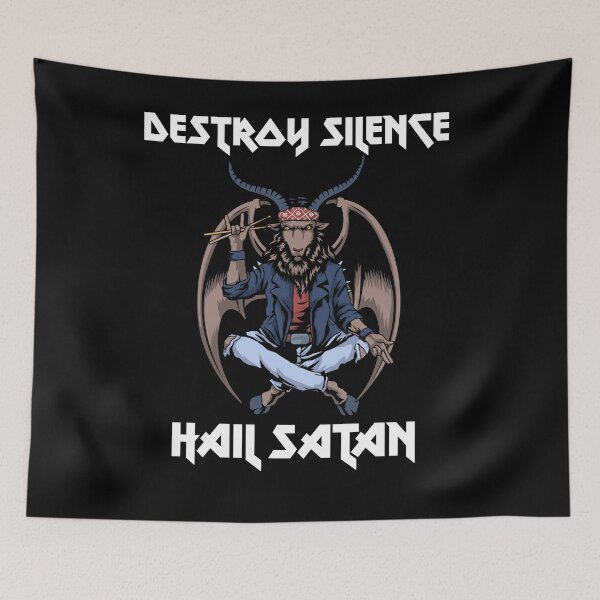 Item preview, I Destroy Silence Drummer Baphomet Drum 666 Hail Satan designed and sold by DSWShirts.