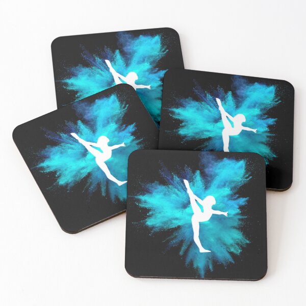 Item preview,  Gymnast Silhouette - Blue Explosion  (On Black)  designed and sold by Flexiblepeople.