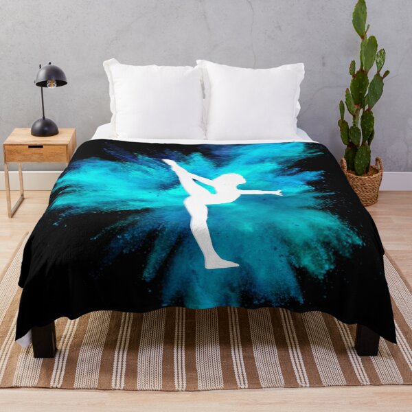 Item preview, Gymnast Silhouette - Blue Explosion (On Black) designed and sold by Flexiblepeople.