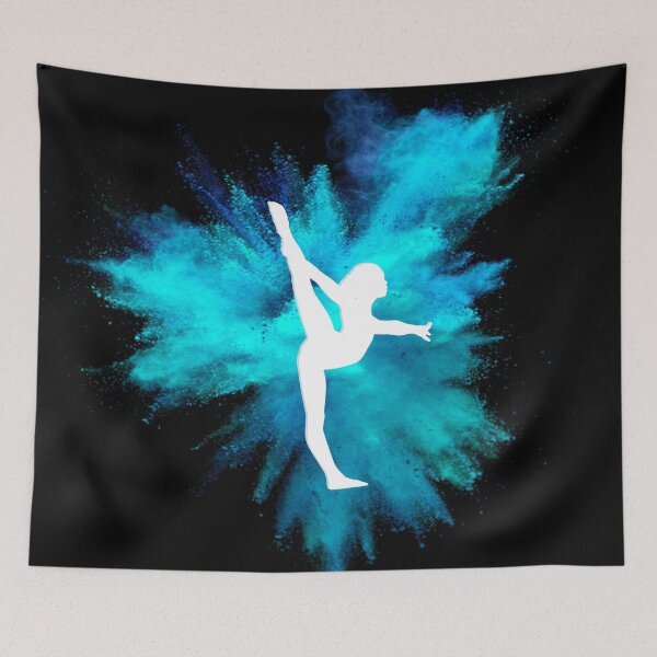 Item preview,  Gymnast Silhouette - Blue Explosion  (On Black)  designed and sold by Flexiblepeople.