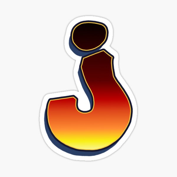J - Flame Sticker