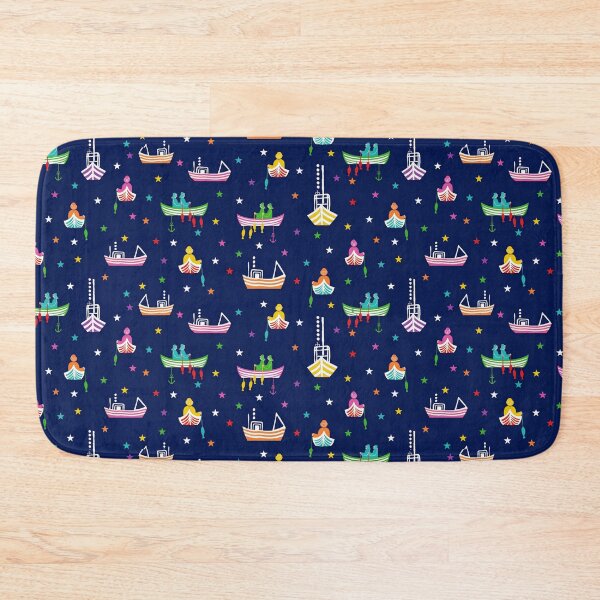 Item preview,  Rainbow fishing boats, Nordic winter night designed and sold by MagentaRose.