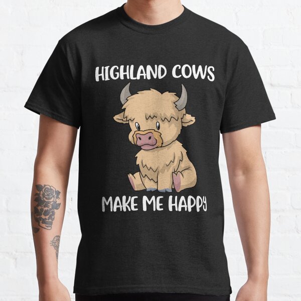 Vista previa del artículo con la obra «Scottish Highland Vaca Pelo Desordenado Linda Vaca», diseñado y vendido por DSWShirts.