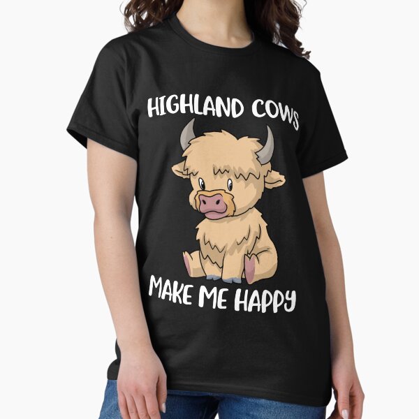Vista previa del artículo con la obra «Scottish Highland Vaca Pelo Desordenado Linda Vaca», diseñado y vendido por DSWShirts.