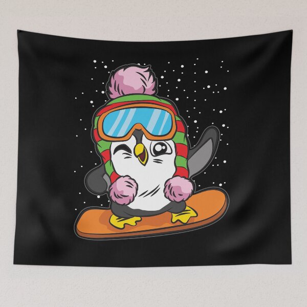 Item preview, HAPPY SNOWBOARD PENGUIN designed and sold by Moonpie90.