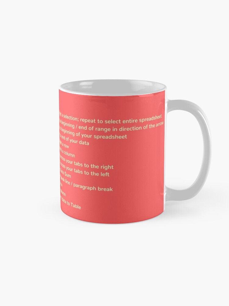 Alternate view of First Coffee. Then I'll Excel (+ Keyboard Shortcut Cheat Sheet) Coffee Mug in Coral Mug