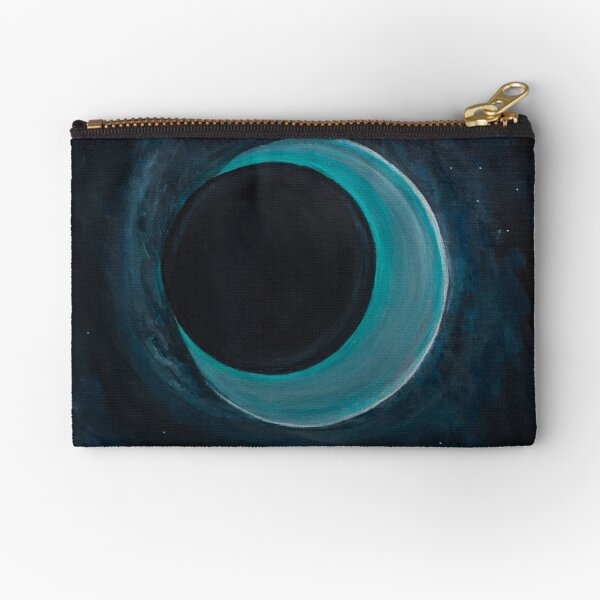 Blue Moon Black Hole Painting Zipper Pouch