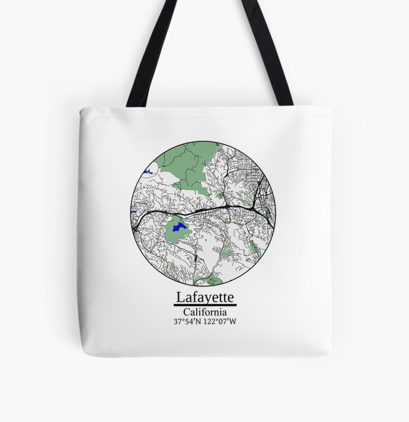 Item preview, Lafayette, California Road Map Art - Blue Rivers and Dark Roads  designed and sold by Cat-tography.