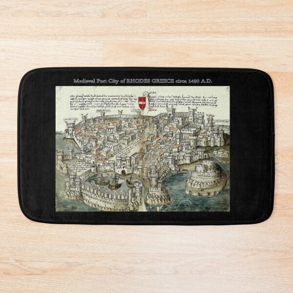 Item preview, MEDIEVAL PORT CITY of RHODES : Vintage 1490 A.D. Picture Map Print designed and sold by posterbobs.