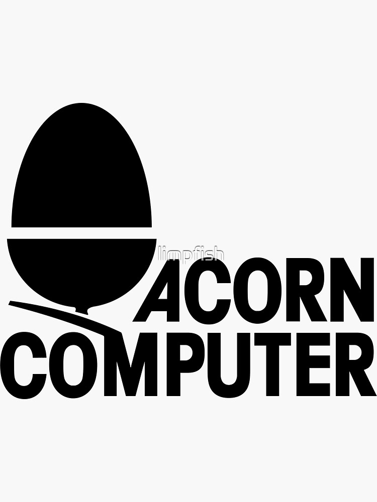 Thumbnail 3 of 3, Sticker, Acorn, black logo designed and sold by limpfish.