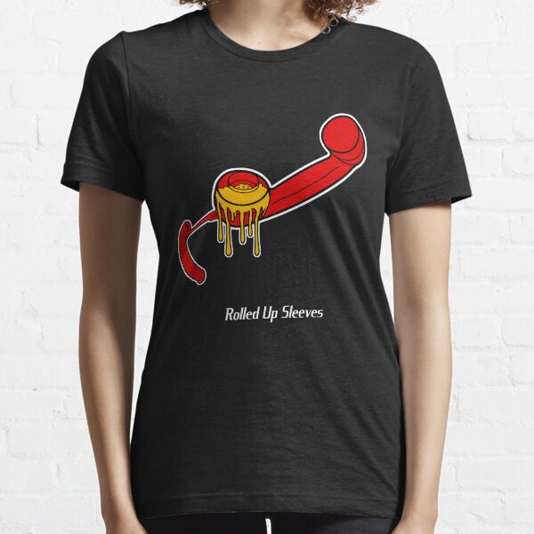 'Telephone Treacle' Artwork with Central Rolled Up Sleeves Logo Essential T-Shirt