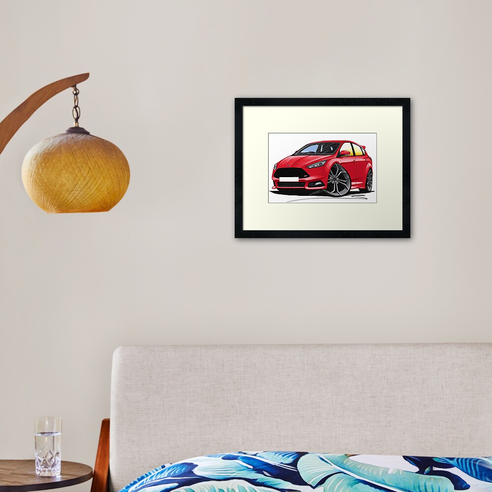 Ford Focus (Mk3 Facelift) ST Red Framed Art Print